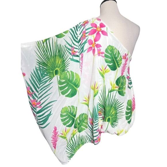 Perfectly Pricilla NWT On Island Time One Sleeve Tropical Blouse Plus Size 18/20 - Picture 2 of 4